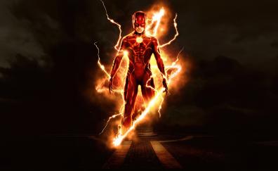 The Flash's lightning speed, movie poster