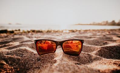 Sunglasses, holiday, close up, summer, sand