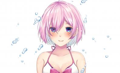 Beautiful, Mashu Kyrielight, Fate/Grand Order, water bubbles, anime girl