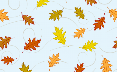 Autumn, leaves, abstract, digital art