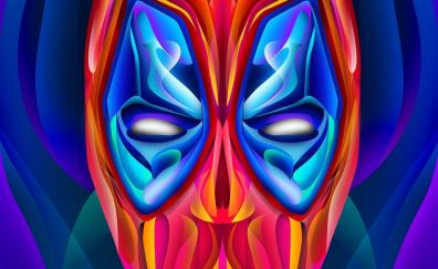 Deadpool, colorful face art