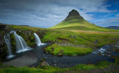 Iceland, mountains, waterfalls, Kirkjufell