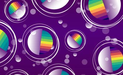 Balls, circles, Rainbow, digital art