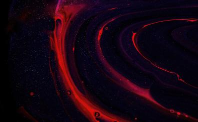 Dark, outer space, red rings, artwork