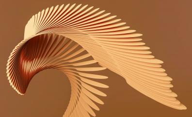 Golden wings pattern, abstraction