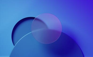 Blue circles, frosty design, abstract art