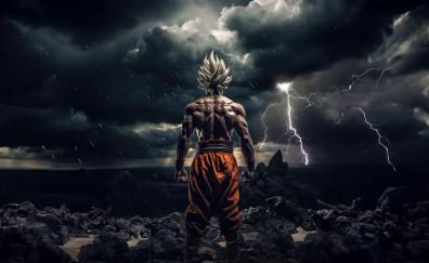 Ultra Goku, muscular body, fan art