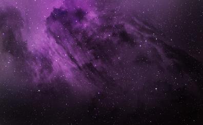 Purple clouds, cosmos, stars, space