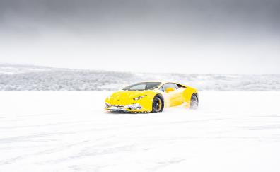 Lamborghini Aventador, Lamborghini, car, off-road, yellow