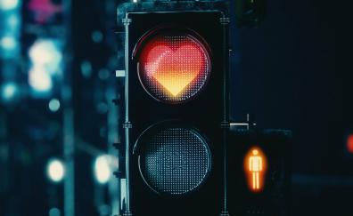Traffic light, heart, signal