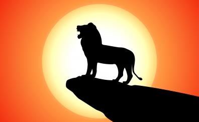 The Lion King, animation movie, silhouette
