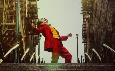 Joker, 2019 movie, red suit, poster