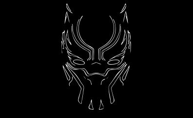 Black panther, mask, minimal, art