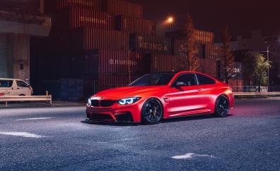 Red, luxury car, BMW M3