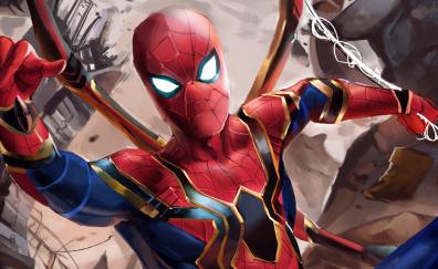 Iron suit, spider-man, Avengers: infinity war