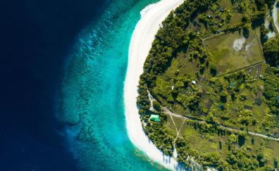 Tropical islands, Maldives, beach, aerial view