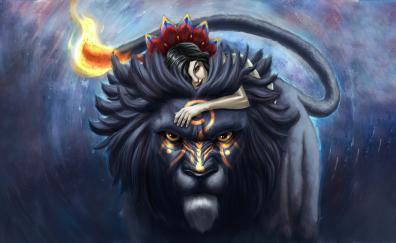 The girl and the lion, fantasy