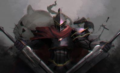 Overlord, anime, armour suit, warrior, dark