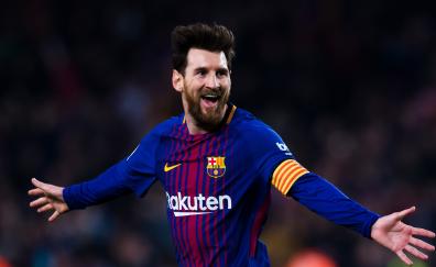 Lionel Messi, celebration, goal, football, sports