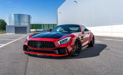 Mercedes-AMG GT S, Prior Design, red, sports car, 2018