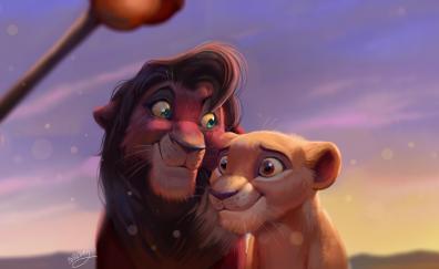 Lion, couple, art