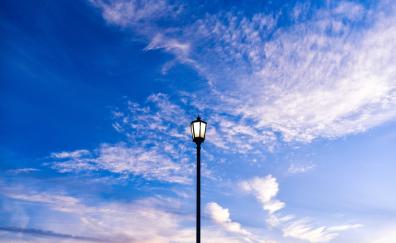 Street light, blue sky