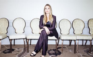 Confident, celebrity, sit, Elizabeth Olsen