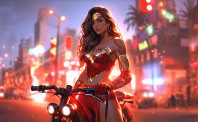 Wonder woman, GTA reign biker, superhero