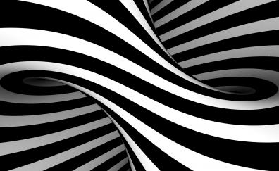 BW, black-white, stripes, Optical Illusion, art