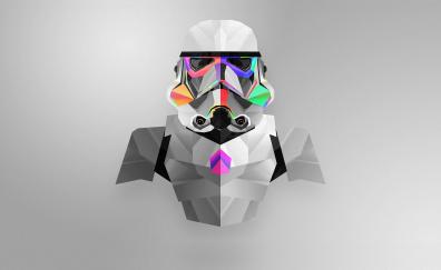 Stormtrooper, abstract, star wars, colorful, minimal, art