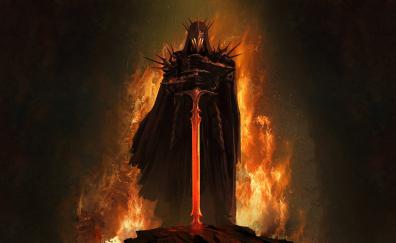 The Lord of the Rings, fantasy, dark king, art