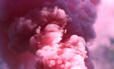 Smoke, pink, close up