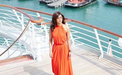 Actress, Priyanka Chopra, orange dress