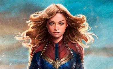 Captain Marvel, girl superhero, fan art