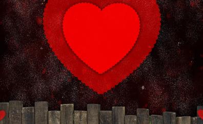 Red heart, digital art, abstract