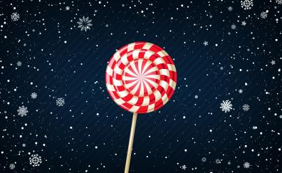 Lollipop, sweets, snowflakes, digital art