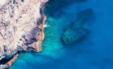 Navagio beach sea stone cliff ocean blue