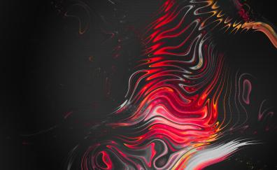 Red-dark, curves, abstract, ripple effect