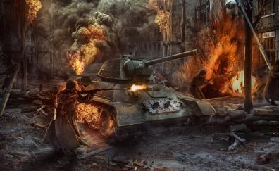 World war 2, video game, soldiers & tanks