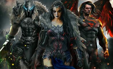 Dark Trinity, Batman, Wonder Woman, Superman, artwork