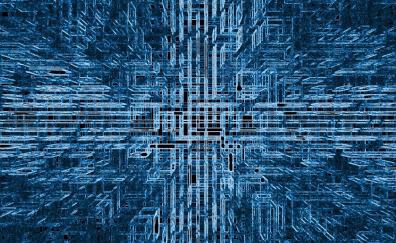 Abstract, blue circuitry pattern