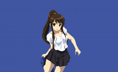 Cute, anime girl, minimal, Haruhi Suzumiya