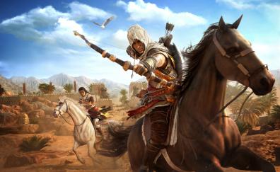 Assassin's Creed Origins, horse riding, archer, video game