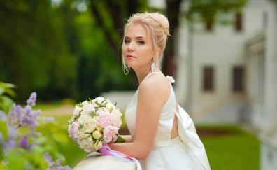 Wedding dress, girl model, gorgeous