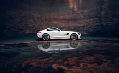 Sports car, white, Mercedes-AMG GT R