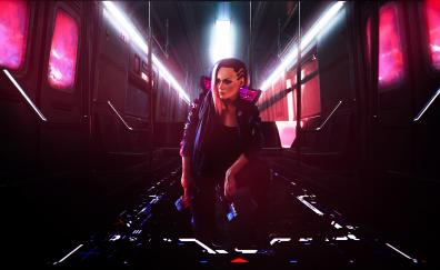 Woman, futuristic, Cyberpunk 2077, game art
