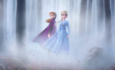 Frozen 2, Queen Elsa and Anna, movie, 2019