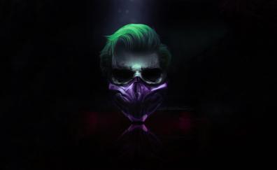 Joker, cyberpunk, violet mask