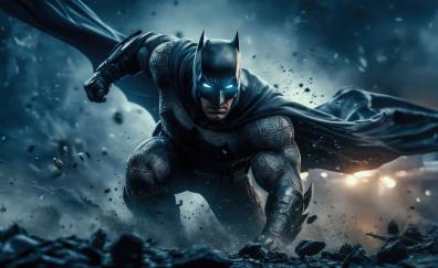Batman in the Gotham city, battle with villains, movie