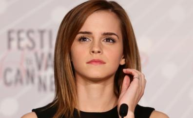 Emma Watson, curious, brown eyes, woman